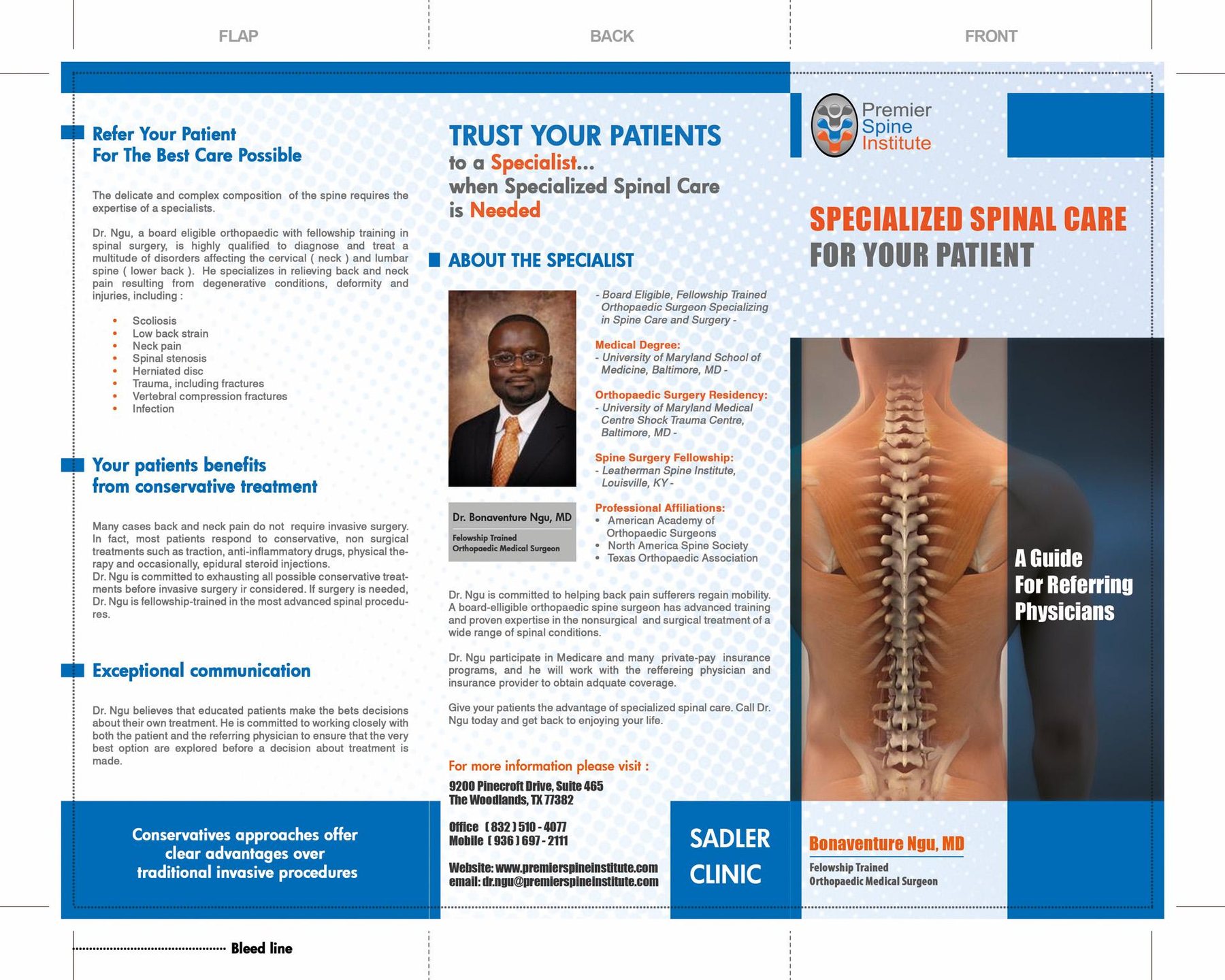Premier Spine Institute — patient brochure